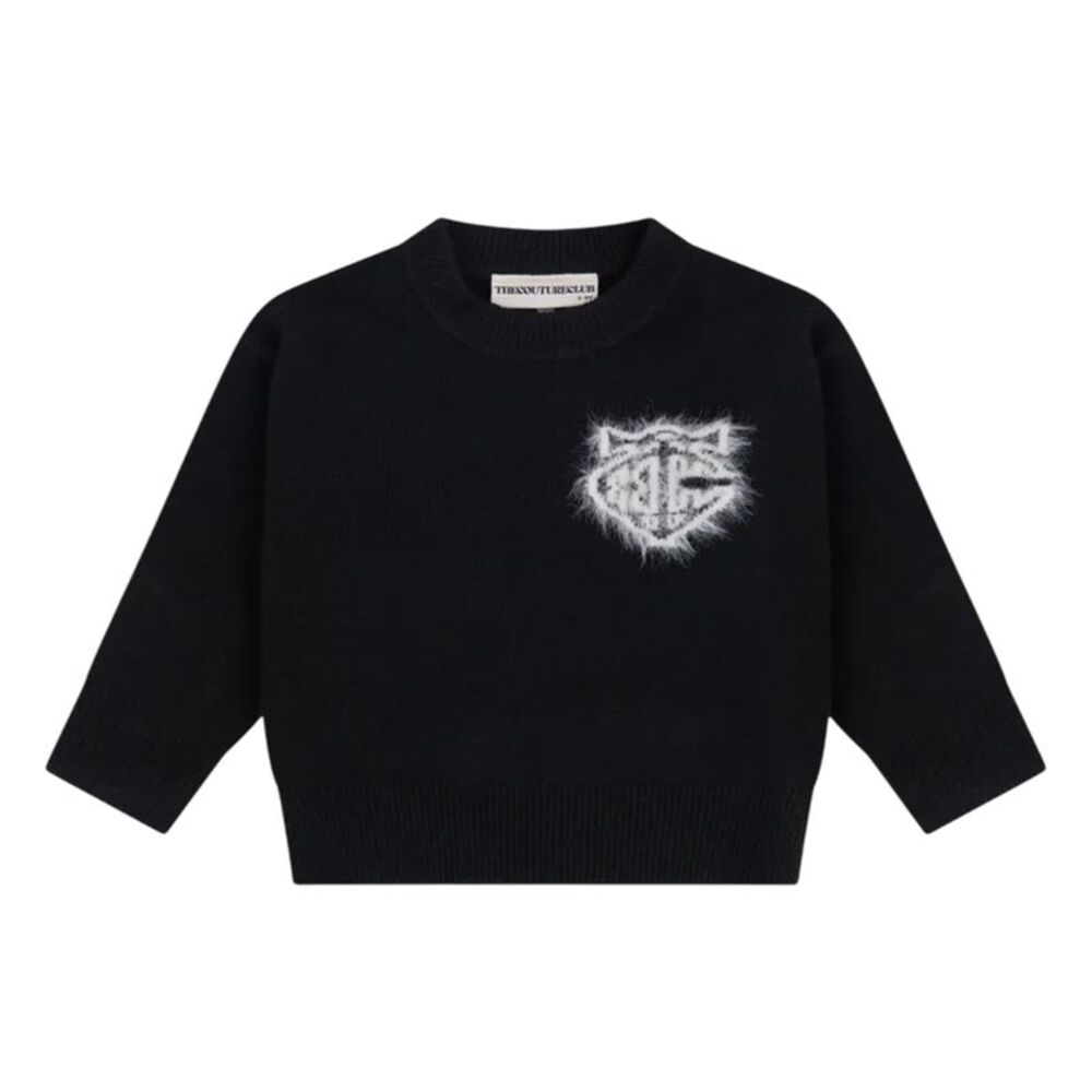 Couture Club Childrens/Kids Monogram Fluffy Sweatshirt / Black